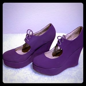 Purple platform wedges | Size 9 |